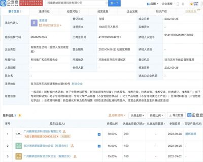 鵬輝能源布局河南，成立新能源科技公司專注電子專用材料研發